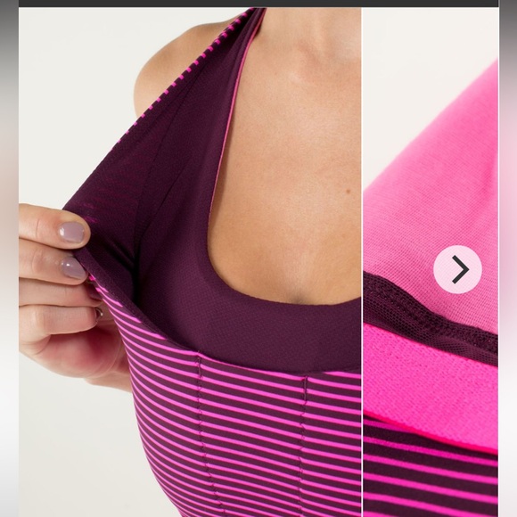 Lululemon Stuff Your Bra Tank Top II in Hyper Stripe Raspberry Glo Light Size 8 - Picture 10 of 10